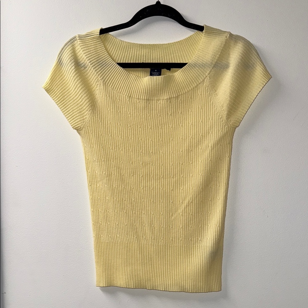 Jones Wear Butter Yellow Ribbed Knit Top